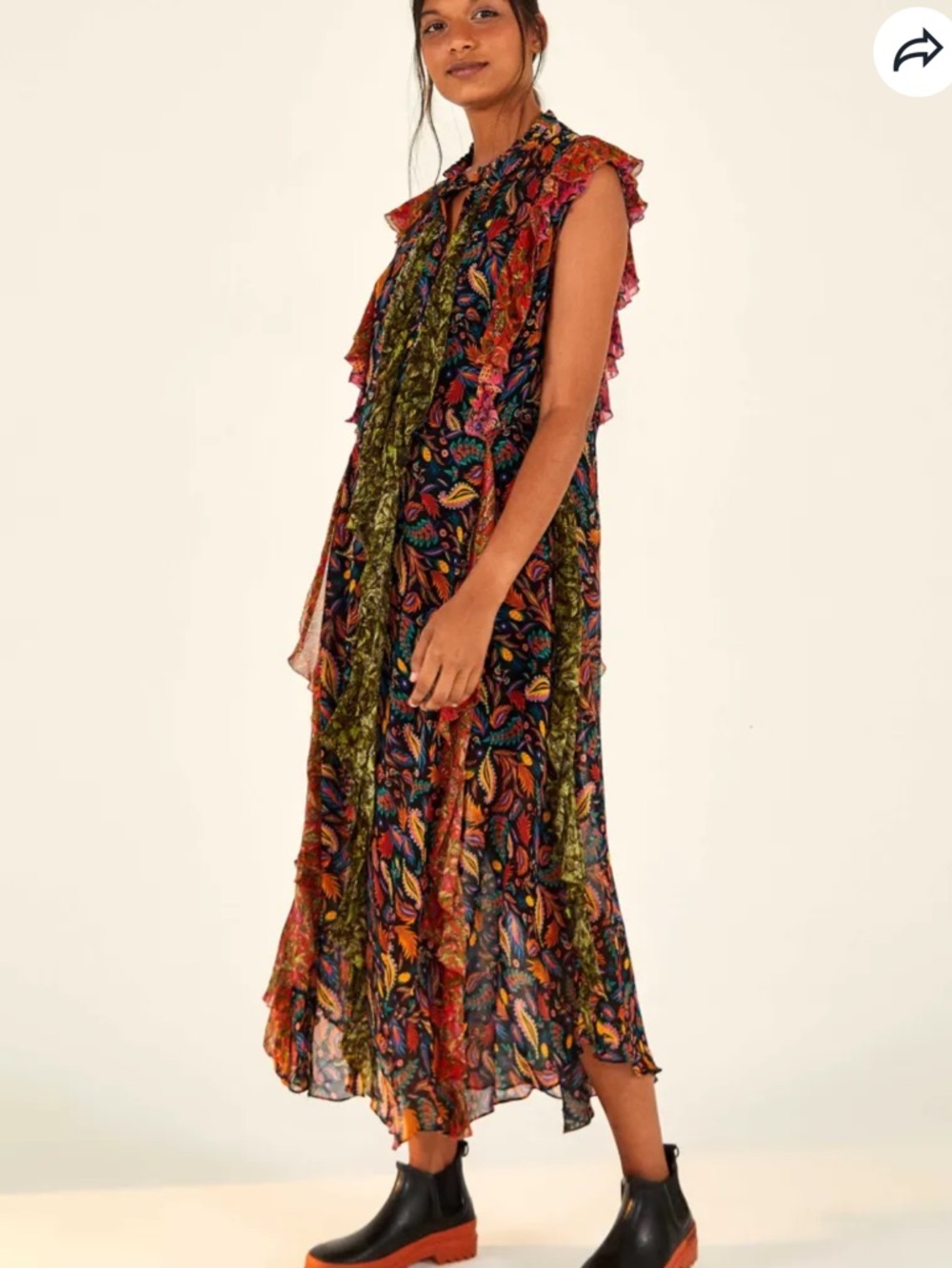 FARM Rio Mixed Mini Prints Midi Dress - Picture 2 of 6